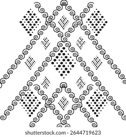 Black and white geometric pattern. Tileable texture background.