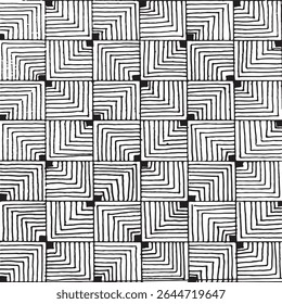 Black and white geometric pattern. Tileable texture background.