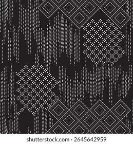 Black and white geometric pattern. Tileable texture background.