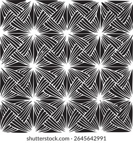 Black and white geometric pattern. Tileable texture background.