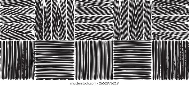 Black and white geometric pattern. Tileable texture background.