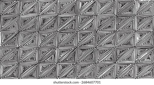 Black and white geometric pattern. Tileable texture background.