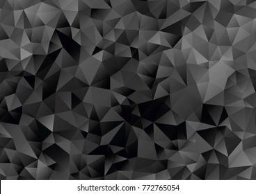 black and white geometric pattern, triangle polygon design, vector background