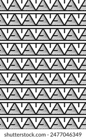 Black and White Geometric Pattern with Triangles