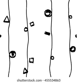 Black and white geometric pattern vector. Geometric shapes on a white background