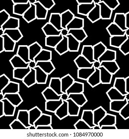 Black and white geometric print. Seamless pattern for web, textile and wallpapers