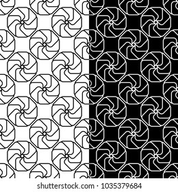Black and white geometric prints. Set of seamless patterns for web, textile and wallpapers