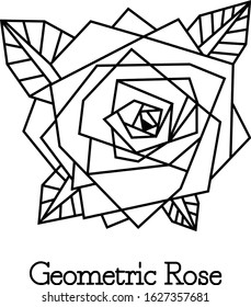 Black and White Geometric Rose 