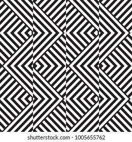 Black and white geometric seamless pattern. Simple regular background. Vector illustration with herringbone or puzzle