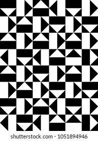 Black and white geometric seamless pattern. Simple triangle background. Vector illustration