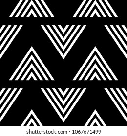 Black and white geometric seamless pattern for web, textile and wallpapers