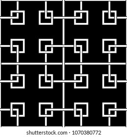 Black and white geometric seamless pattern for web, textile and wallpapers