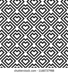 Black and white geometric seamless pattern. Vector background