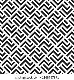 Black and white geometric seamless pattern. Vector background