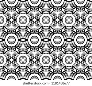 Black and white geometric seamless pattern. Simple regular background.Vector monochrome seamless pattern. Abstract repeat backdrop. Design for decor, prints, textile, furniture, cloth, digital