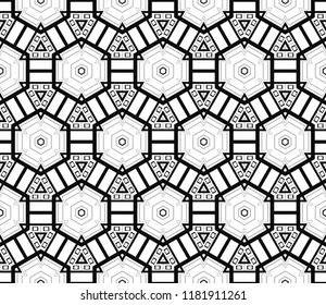 Black and white geometric seamless pattern. Simple regular background.Vector monochrome seamless pattern. Abstract repeat backdrop. Design for decor, prints, textile, furniture, cloth, digital