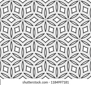Black and white geometric seamless pattern. Simple regular background.Vector monochrome seamless pattern. Abstract repeat backdrop. Design for decor, prints, textile, furniture, cloth, digital