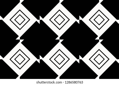 Black and white geometric seamless pattern in modern stylish. for wallpapers, web page background, surface textures, Image for advertising booklets, banners. Vector illustration