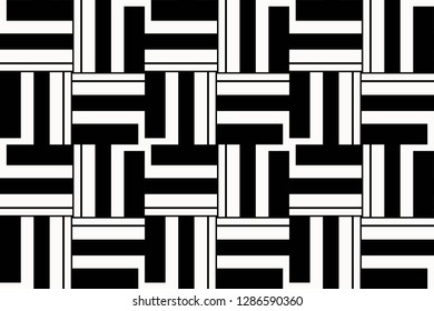 Black and white geometric seamless pattern in modern stylish. for wallpapers, web page background, surface textures, Image for advertising booklets, banners. Vector illustration