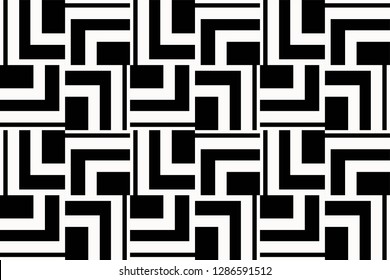 Black and white geometric seamless pattern in modern stylish. for wallpapers, web page background, surface textures, Image for advertising booklets, banners. Vector illustration