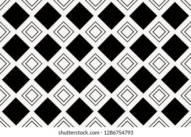 Black and white geometric seamless pattern in modern stylish. for wallpapers, web page background, surface textures, Image for advertising booklets, banners. Vector illustration
