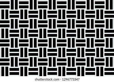 Black and white geometric seamless pattern in modern stylish. Vector luxury abstract background. Vector illustration