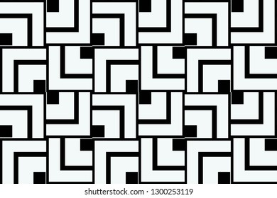 Schwarz-Weiß geometrisches, nahtloses Muster in modernem Design. Vektorillustration luxuriöser abstrakter Hintergrund. Vektorillustration