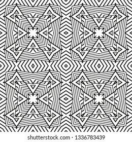 Black and white geometric seamless pattern. Simple regular background. Vector illustration