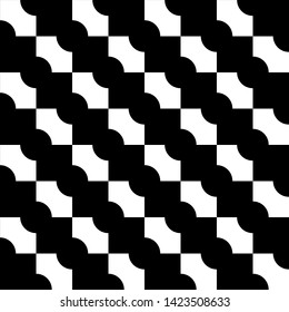 Black and white geometric seamless pattern