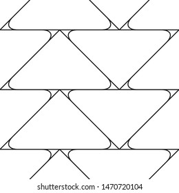 Black and white geometric seamless pattern with triangle, abstract background, vector.