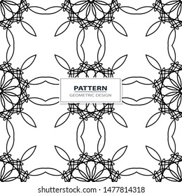 Black and white geometric seamless pattern with line. Abstract background. Vector seamless pattern.