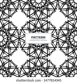 Black and white geometric seamless pattern with line. Abstract background. Vector seamless pattern.