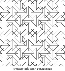 
Black and white geometric seamless pattern with triangle, abstract background, vector.
