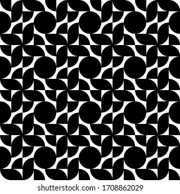 Black and white geometric seamless pattern. Decorative black ornament. Geometric background. 