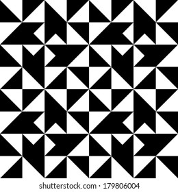Black and white geometric seamless pattern