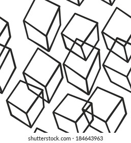 Black and white geometric seamless pattern (vector version)