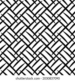 Black and white geometric seamless pattern with artistic lines . Abstract vector grunge. Monochrome traditional  illustration for fabric design, wallpaper, decorative paper, web design, background.
