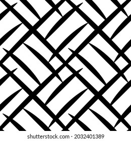 Black and white geometric seamless pattern with artistic lines . Abstract vector grunge. Monochrome traditional  illustration for fabric design, wallpaper, decorative paper, web design, background.