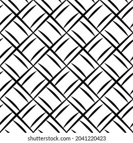Black and white geometric seamless pattern with artistic lines . Abstract vector grunge. Monochrome traditional  illustration for fabric design, wallpaper, decorative paper, web design, background.
