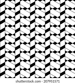 Black and white geometric seamless pattern with line, rhombus, trapezoid and triangle, eps10, vector.