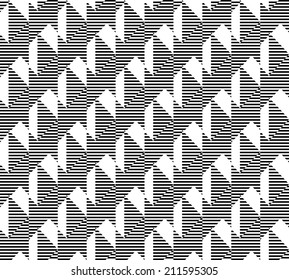 Black and white geometric seamless pattern with stripe and triangle abstract background, vector.