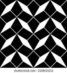 Black and White Geometric Seamless Pattern.