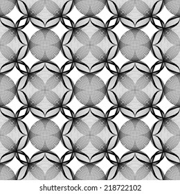 Black and white geometric seamless pattern with line, abstract background, vector, illustration.