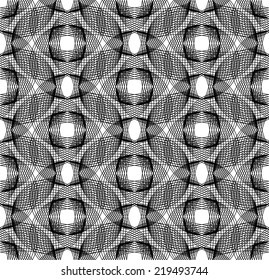 Black and white geometric seamless pattern with line, abstract background, vector, illustration.