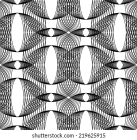 Black and white geometric seamless pattern with line, abstract background, vector, illustration.