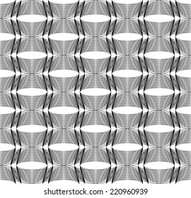 Black and white geometric seamless pattern with line, abstract background, vector, illustration.