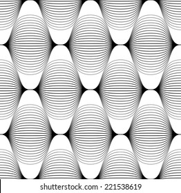 Black and white geometric seamless pattern with line, abstract background, vector, illustration.