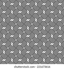 Black and white geometric seamless pattern, abstract background, vector, EPS10.