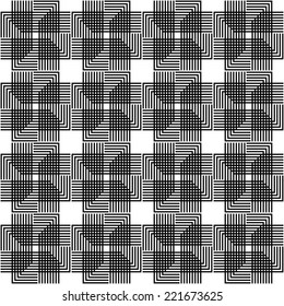 Black and white geometric seamless pattern with line, abstract background, vector, EPS10.