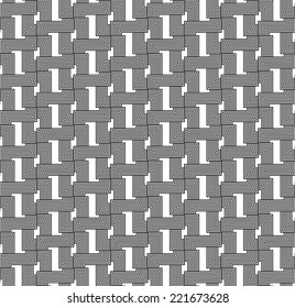 Black and white geometric seamless pattern with line, abstract background, vector, EPS10.